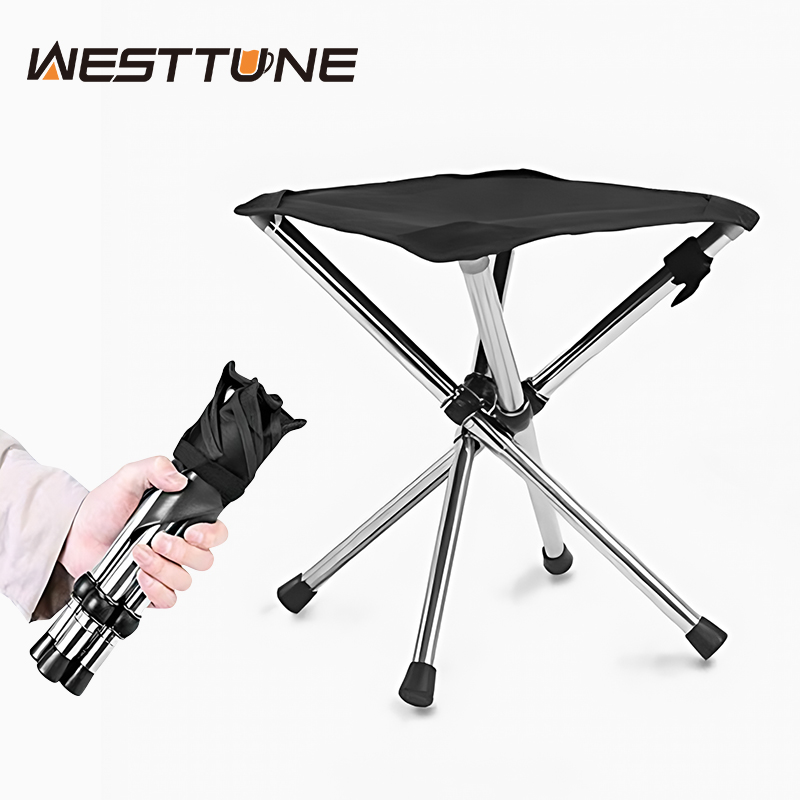 Outdoor Furniture Cheap - WESTTUNE Portable Folding Stool Lightweight Stainless
