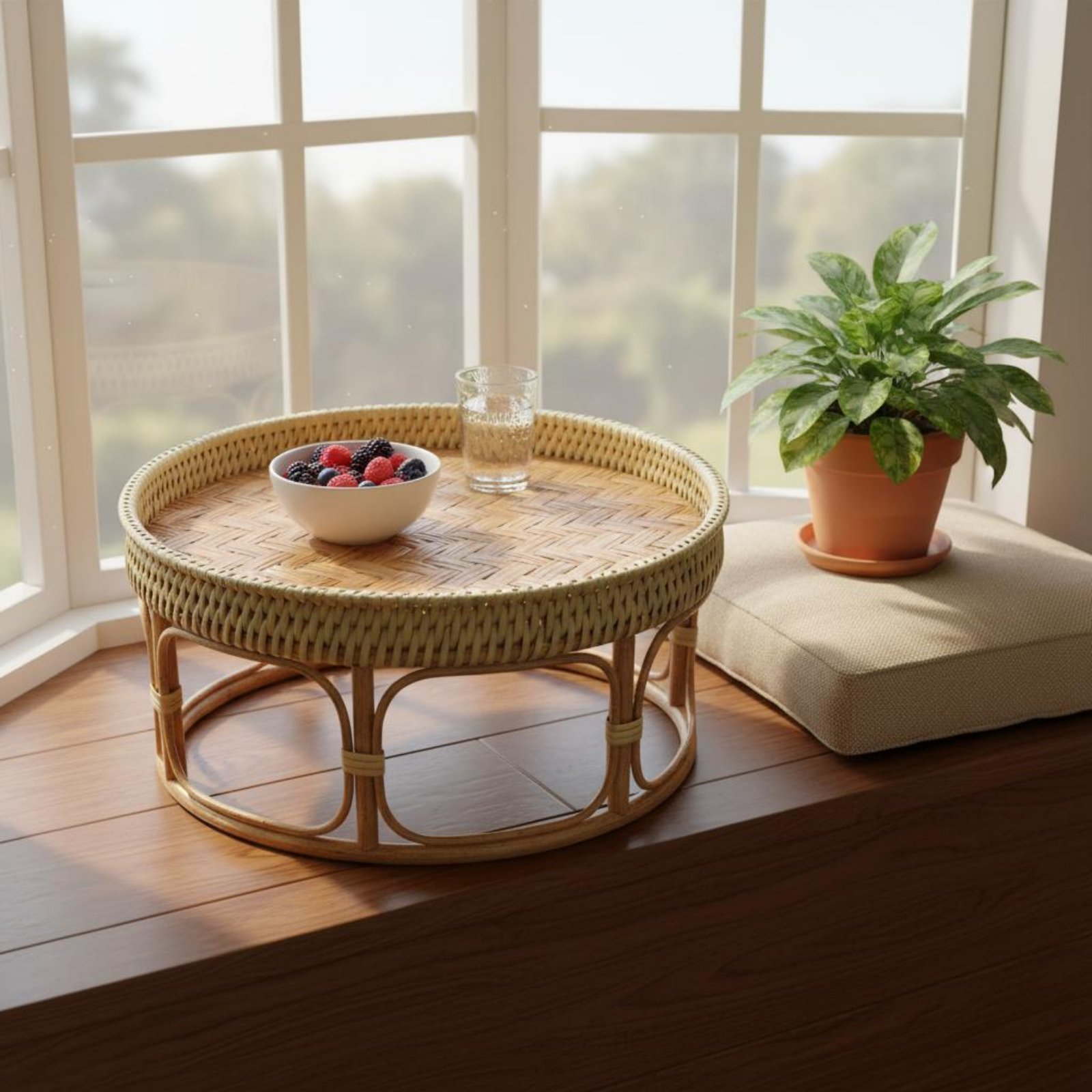 Outdoor Furniture Rattan - Rattan Tea Table Lightweight Picnic Tea