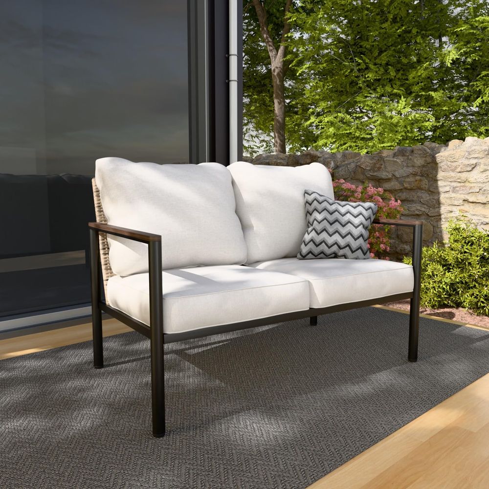 Outdoor Furniture Loveseat - Sand Dune Outdoor Patio Sofa, Rattan