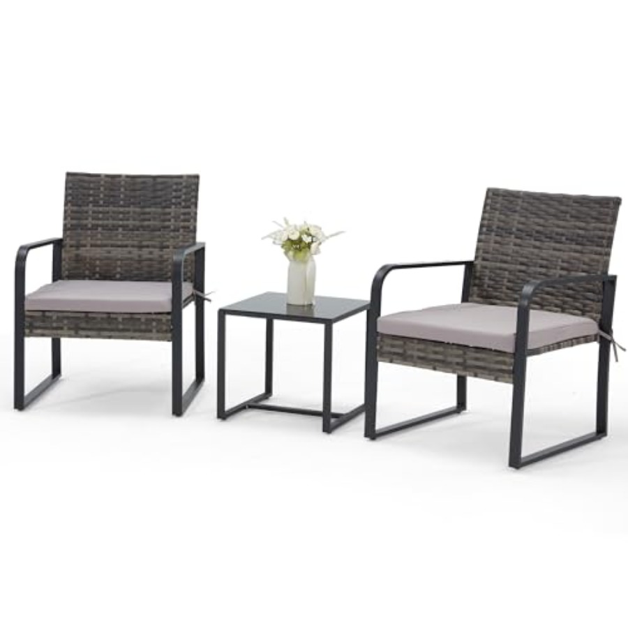 Outdoor Furniture Rattan - Bezseller 3 Piece Outdoor Patio Furniture