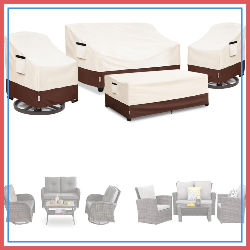 Outdoor Furniture Heavy Duty - 4-Piece Patio Furniture Covers Set, 600D