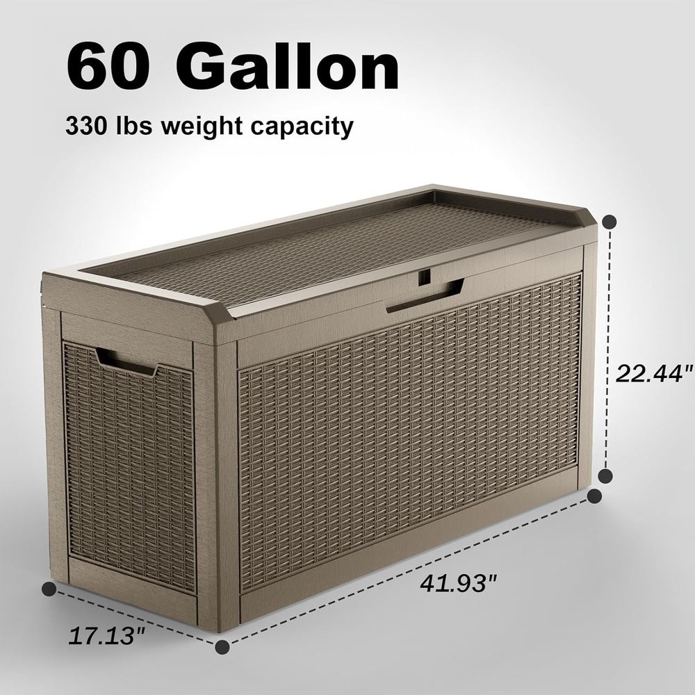 60 Gallon Resin Deck Box - Loc - Outdoor Furniture With Storage reseña y precio