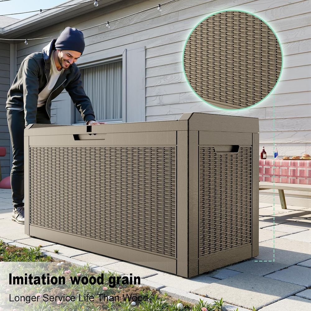 60 Gallon Resin Deck Box - Loc - Outdoor Furniture With Storage reseña y precio