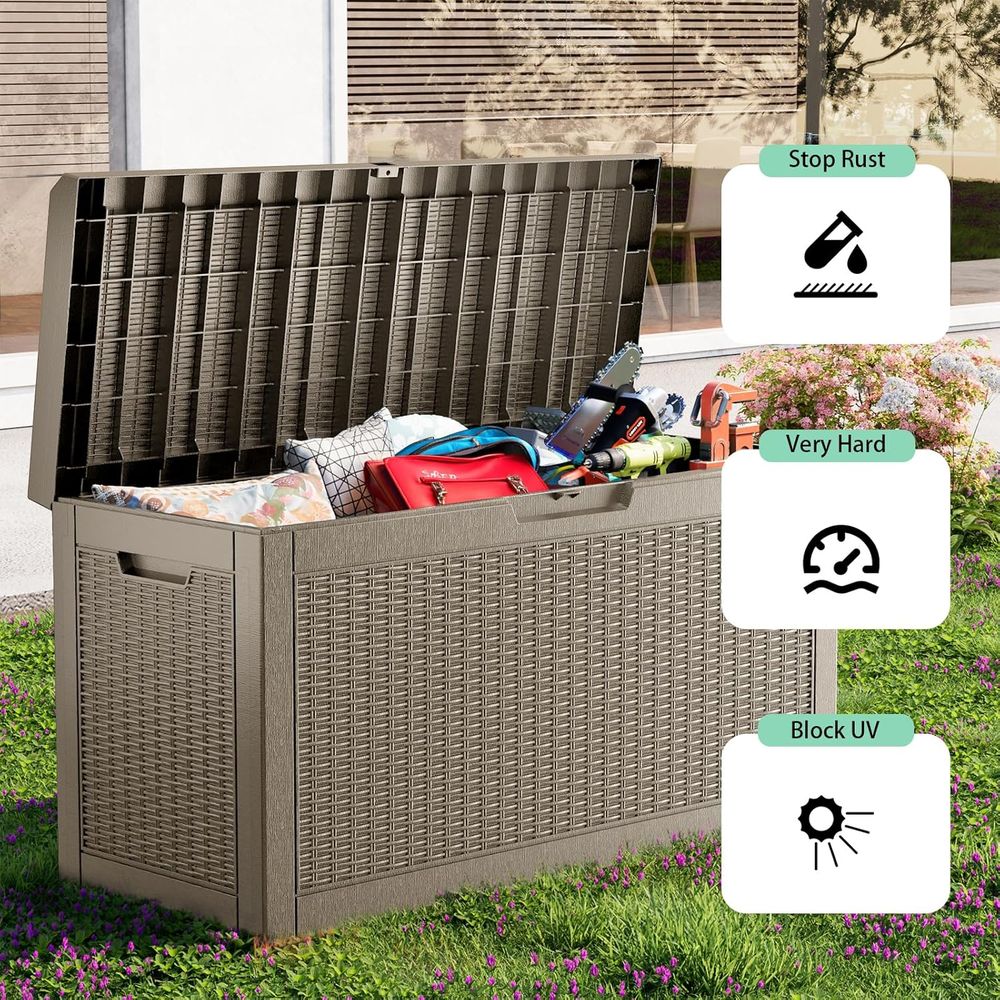 60 Gallon Resin Deck Box - Loc - Outdoor Furniture With Storage reseña y precio