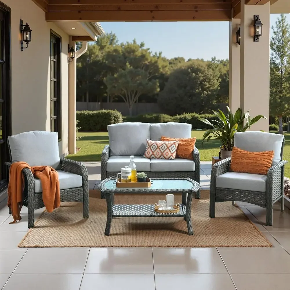 All-Weather Rattan Outdoor Fur - Outdoor Furniture Loveseat reseña y precio