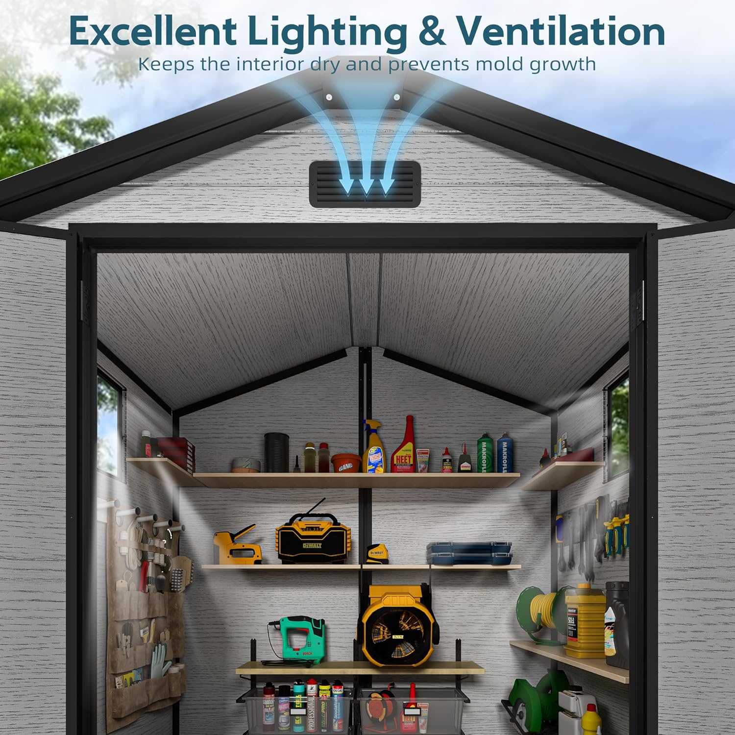 6X4 FT Outdoor Shed, Plastic S - Outdoor Furniture With Storage reseña y precio