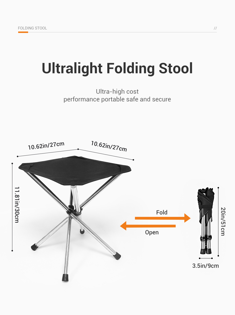 WESTTUNE Portable Folding Stoo - Outdoor Furniture Cheap reseña y precio