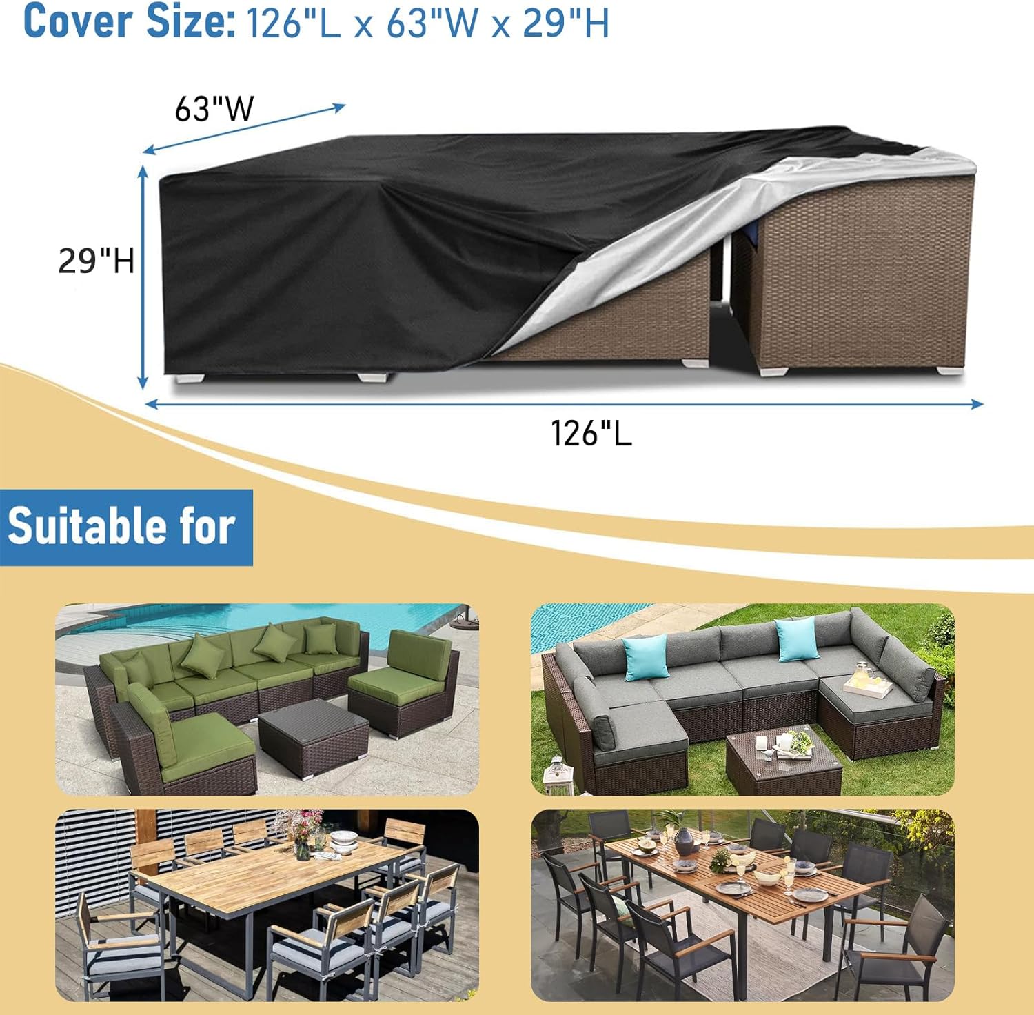 Heavy Duty Waterproof Patio Fu - Outdoor Furniture Heavy Duty reseña y precio