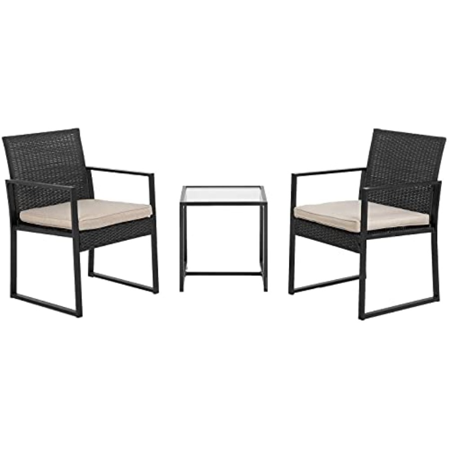 FDW 3 Pieces Outdoor Patio Fur - Outdoor Furniture Rattan reseña y precio