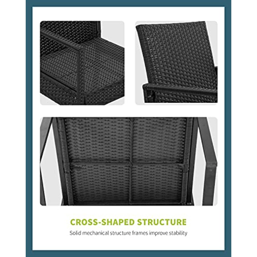 FDW 3 Pieces Outdoor Patio Fur - Outdoor Furniture Rattan reseña y precio