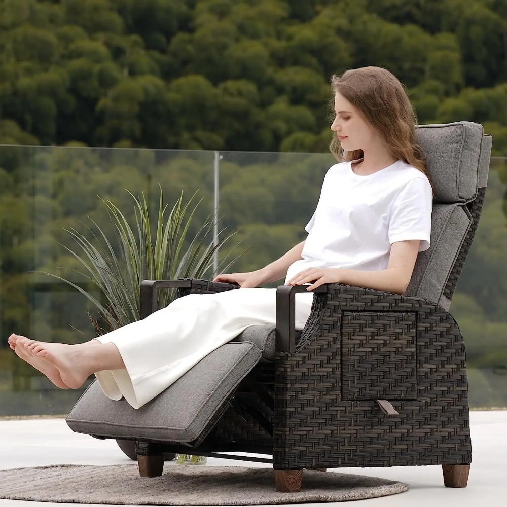 Outdoor Recliner with Independ - Outdoor Furniture No Cushions reseña y precio