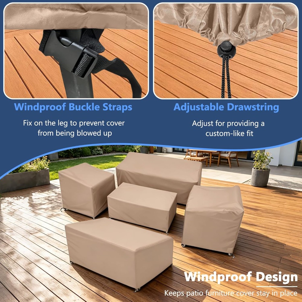 5 Piece Patio Furniture Cover  - Outdoor Furniture Heavy Duty reseña y precio