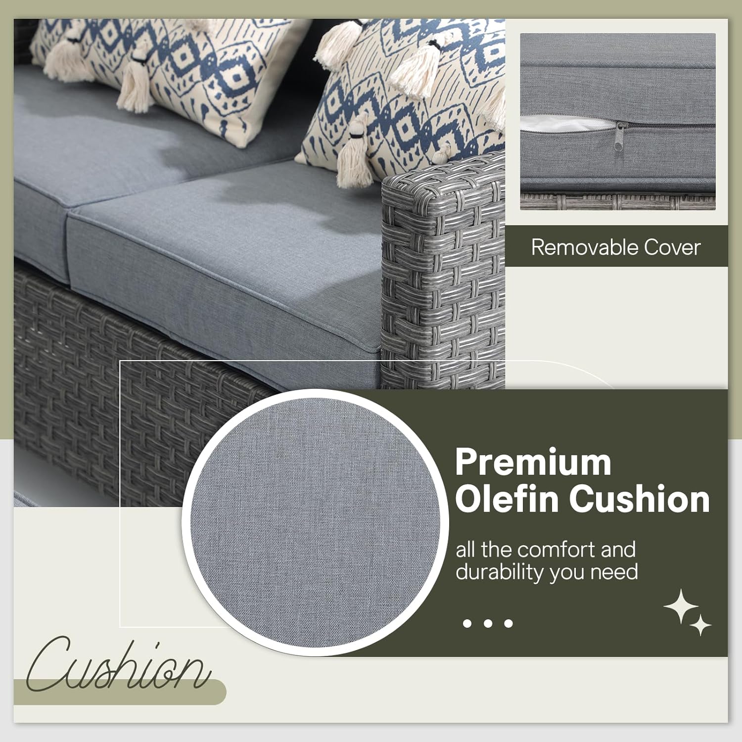 6pcs Grey PE Rattan Outdoor Se - Outdoor Furniture Luxury reseña y precio