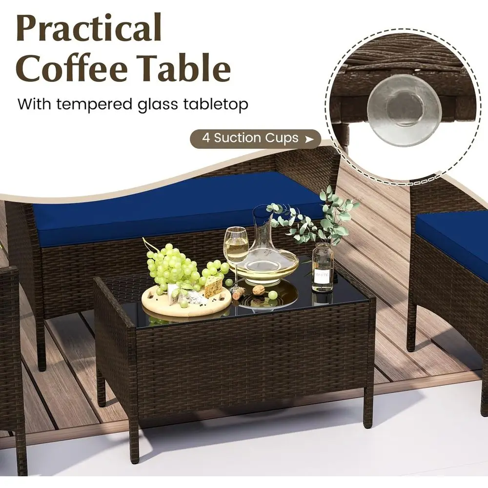 8-Piece Outdoor Rattan Patio F - Outdoor Furniture Loveseat reseña y precio
