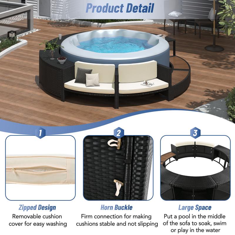 Rattan Sofa Set with Storage M - Outdoor Furniture No Cushions reseña y precio