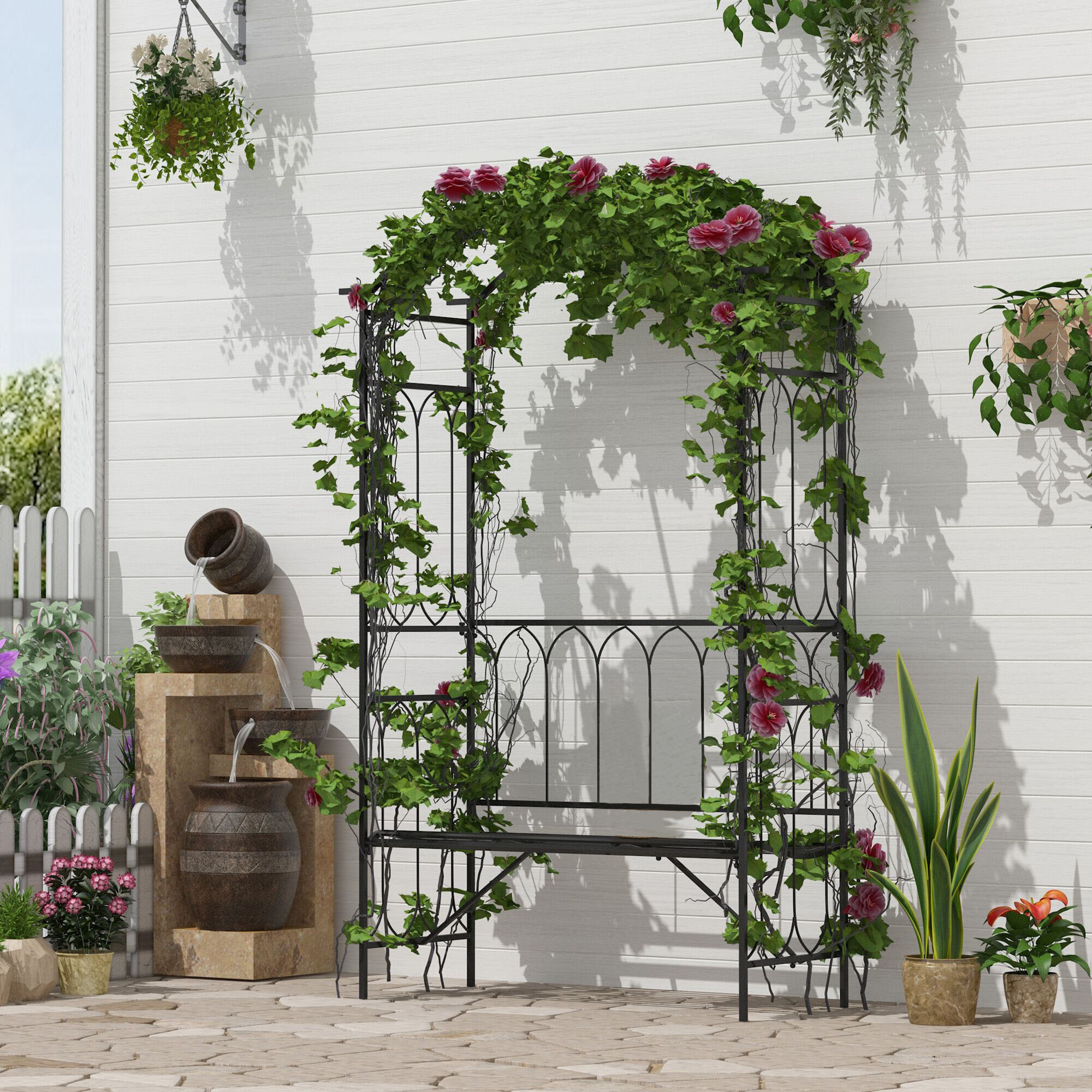 45” Steel Metal Outdoor Garden - Outdoor Furniture Diy reseña y precio