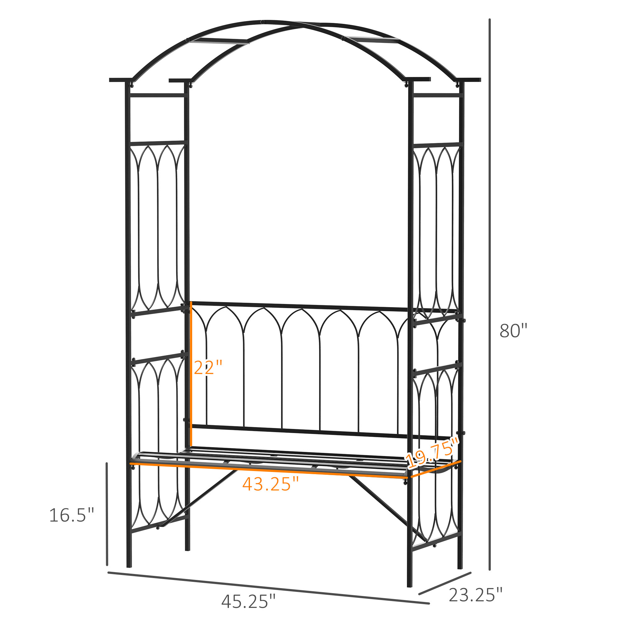 45” Steel Metal Outdoor Garden - Outdoor Furniture Diy reseña y precio