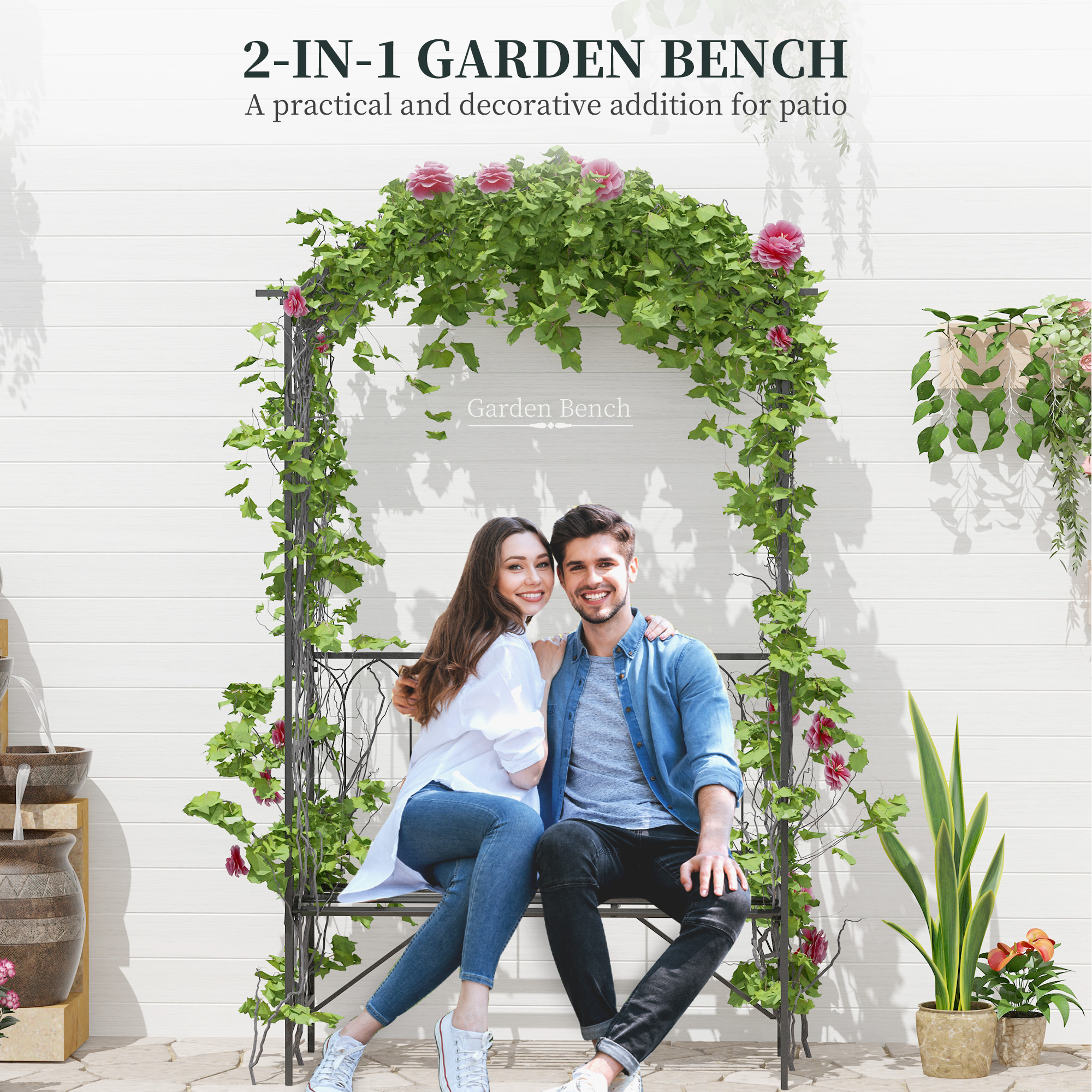 45” Steel Metal Outdoor Garden - Outdoor Furniture Diy reseña y precio