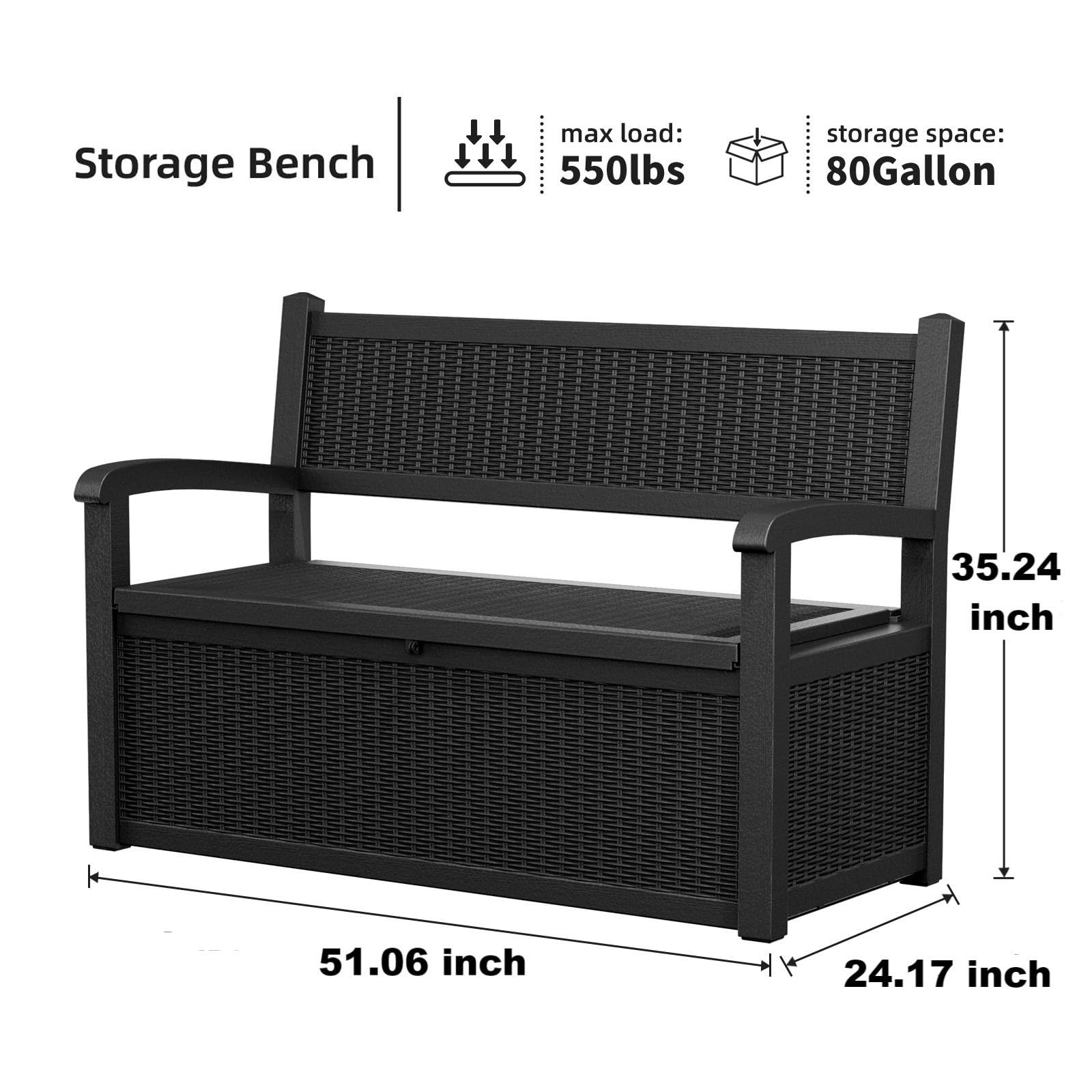 80 Gallon Outdoor Storage Benc - Outdoor Furniture With Storage reseña y precio