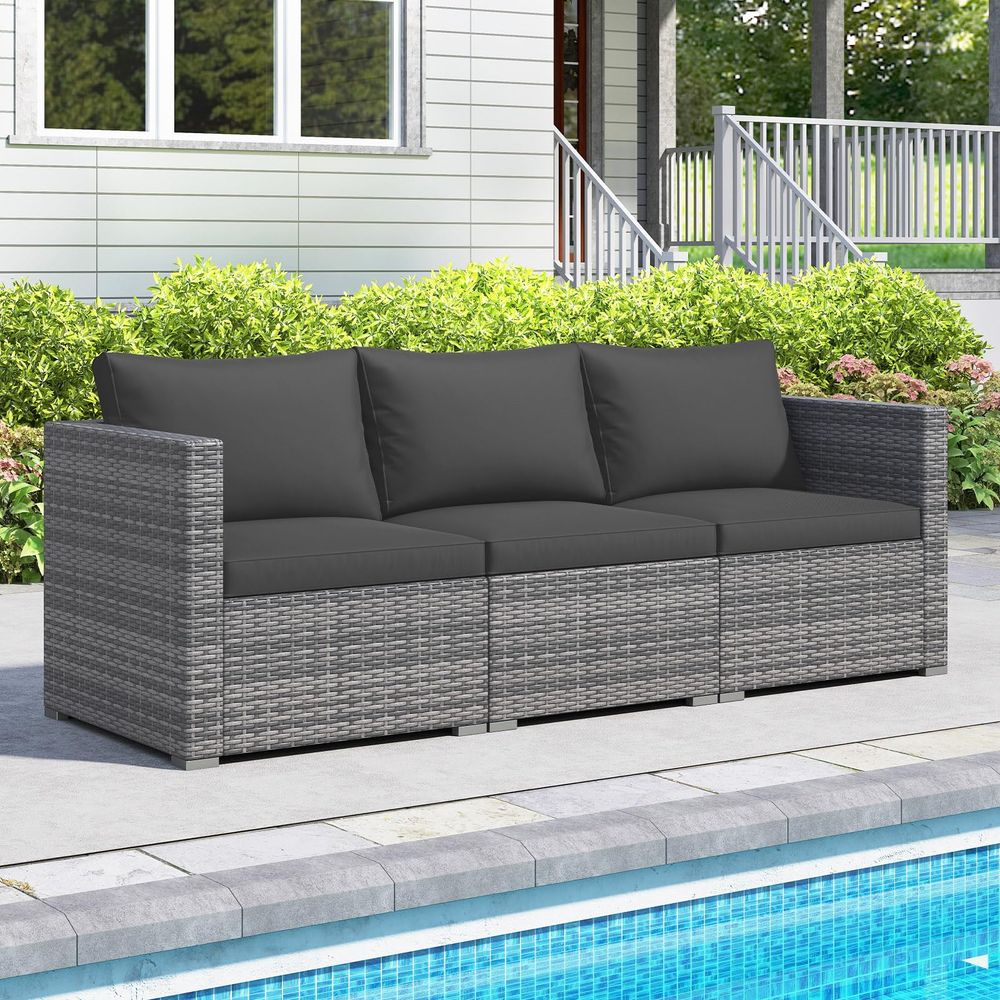 3 Seat Outdoor Wicker Sofa Set - Outdoor Furniture Rattan reseña y precio