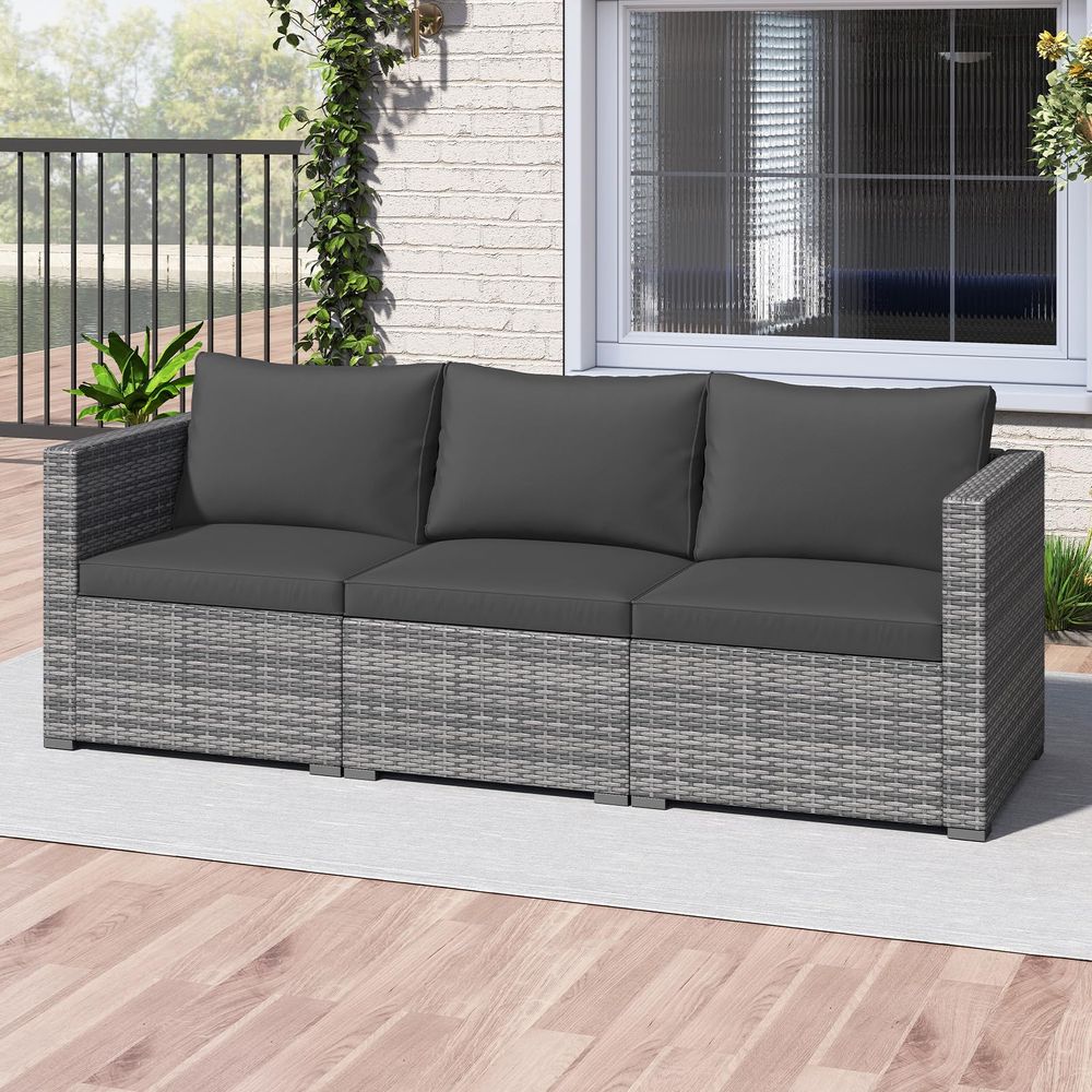 3 Seat Outdoor Wicker Sofa Set - Outdoor Furniture Rattan reseña y precio