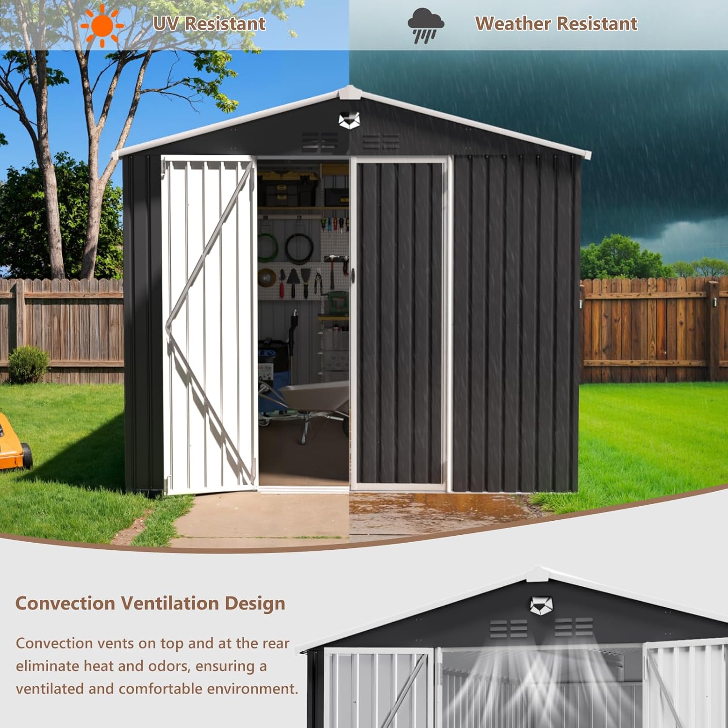 10x12 FT Metal Outdoor Storage - Outdoor Furniture With Storage reseña y precio