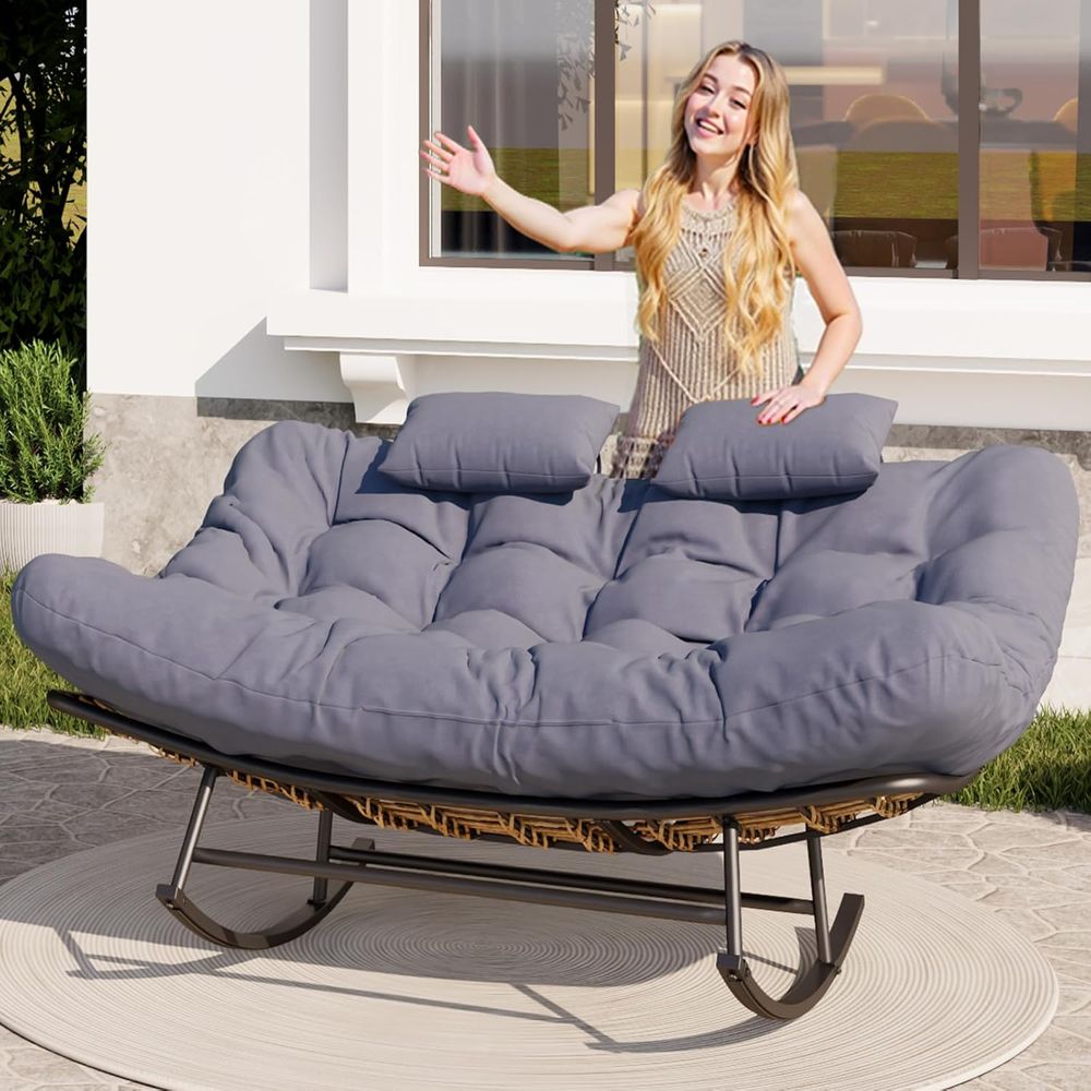 Double Outdoor Rocking Lovesea - Outdoor Furniture Loveseat reseña y precio