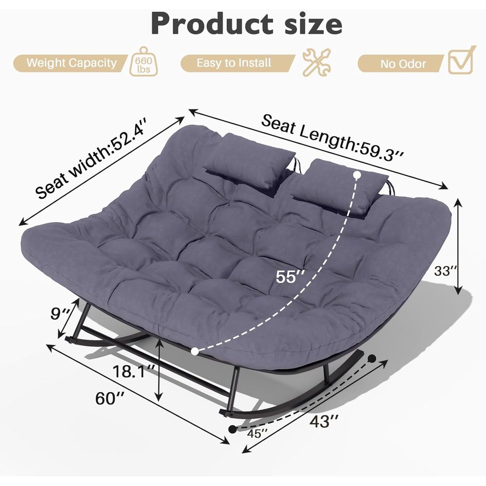 Double Outdoor Rocking Lovesea - Outdoor Furniture Loveseat reseña y precio