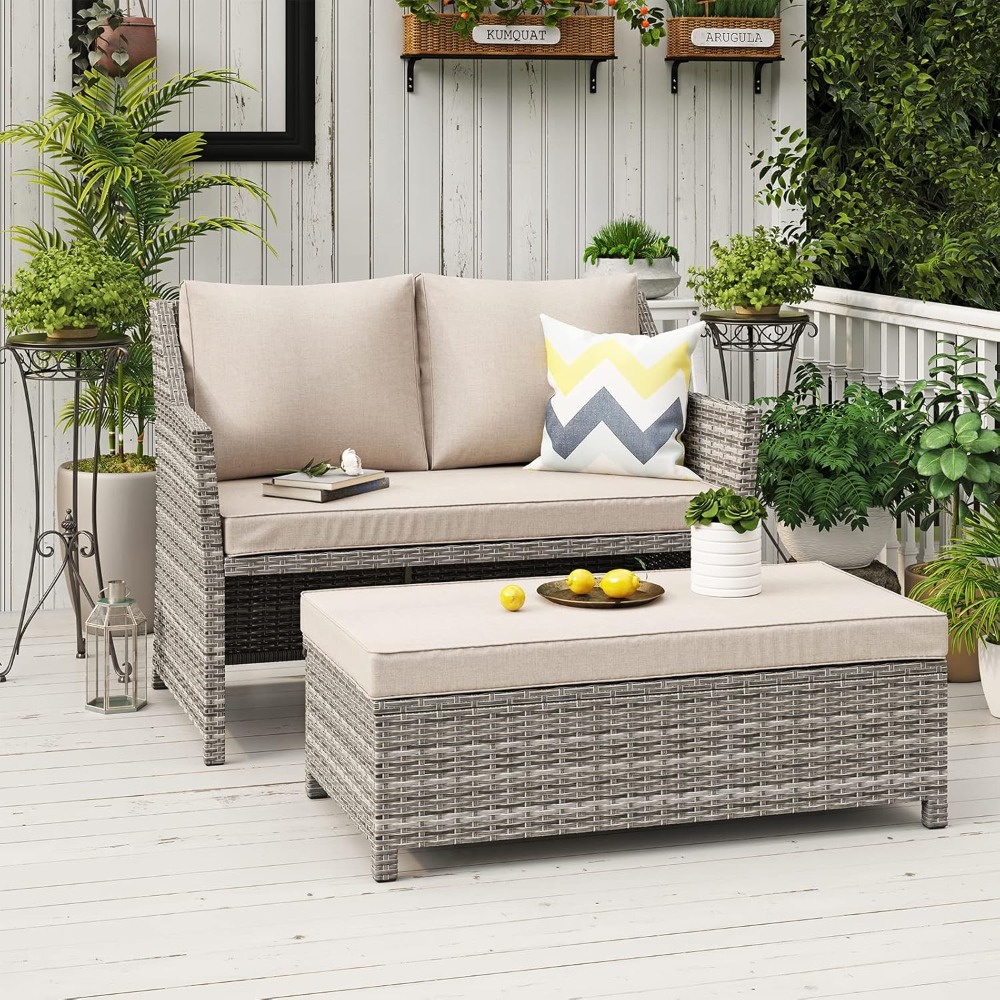 2-Piece Outdoor Patio Furnitur - Outdoor Furniture Loveseat reseña y precio