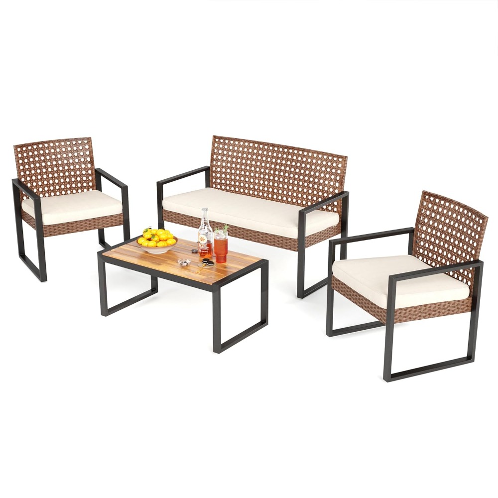 Patio Wicker Furniture Set for - Outdoor Furniture Loveseat reseña y precio