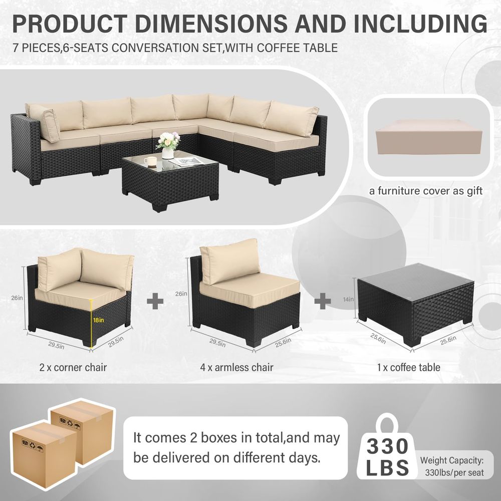 Patio Furniture Set, 5 Pieces  - Outdoor Furniture Rattan reseña y precio