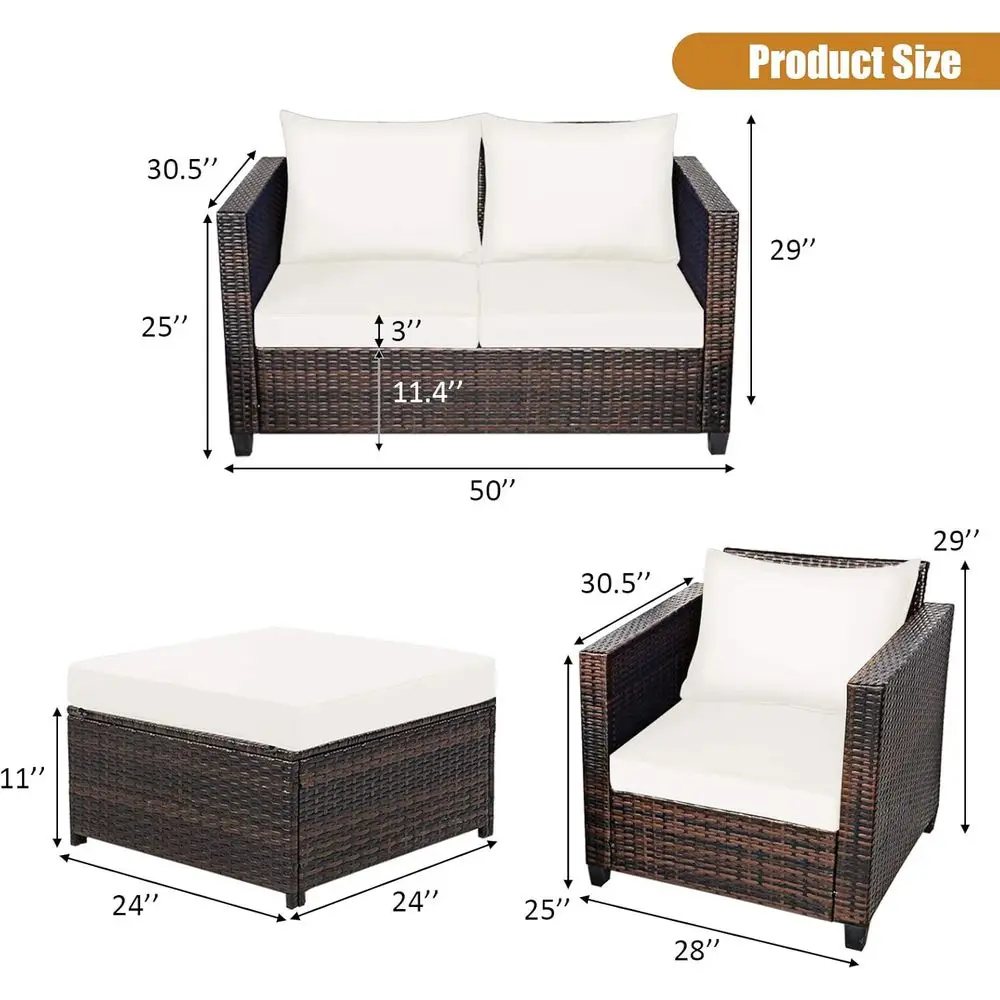 5-Piece Outdoor Wicker Patio F - Outdoor Furniture Loveseat reseña y precio