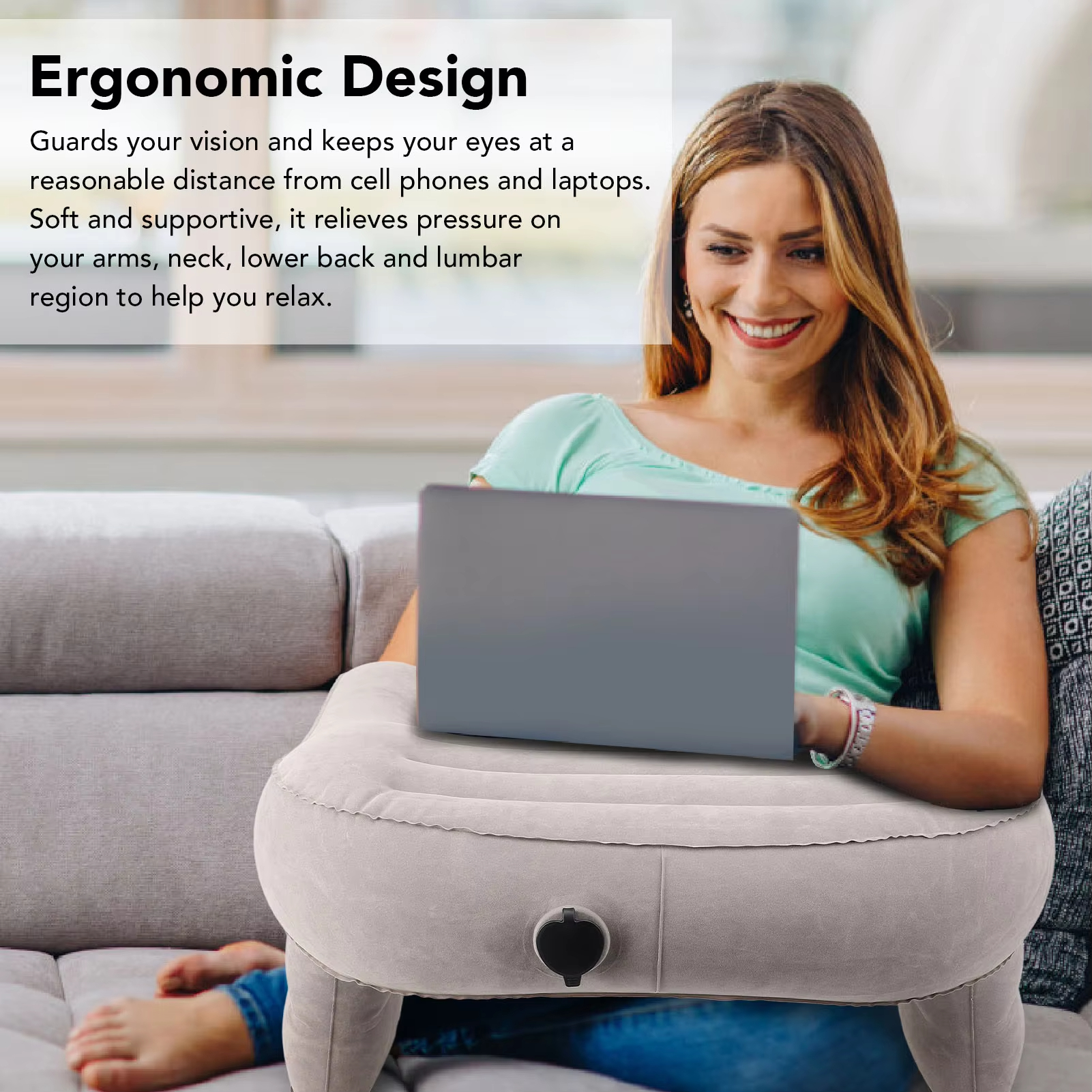 Inflatable Lap Desk Pillow Inf - Outdoor Furniture Designer reseña y precio