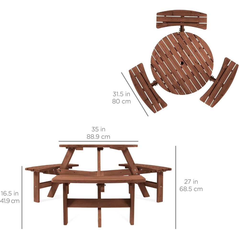 6-Person Circular Outdoor Wood - Outdoor Furniture Diy reseña y precio