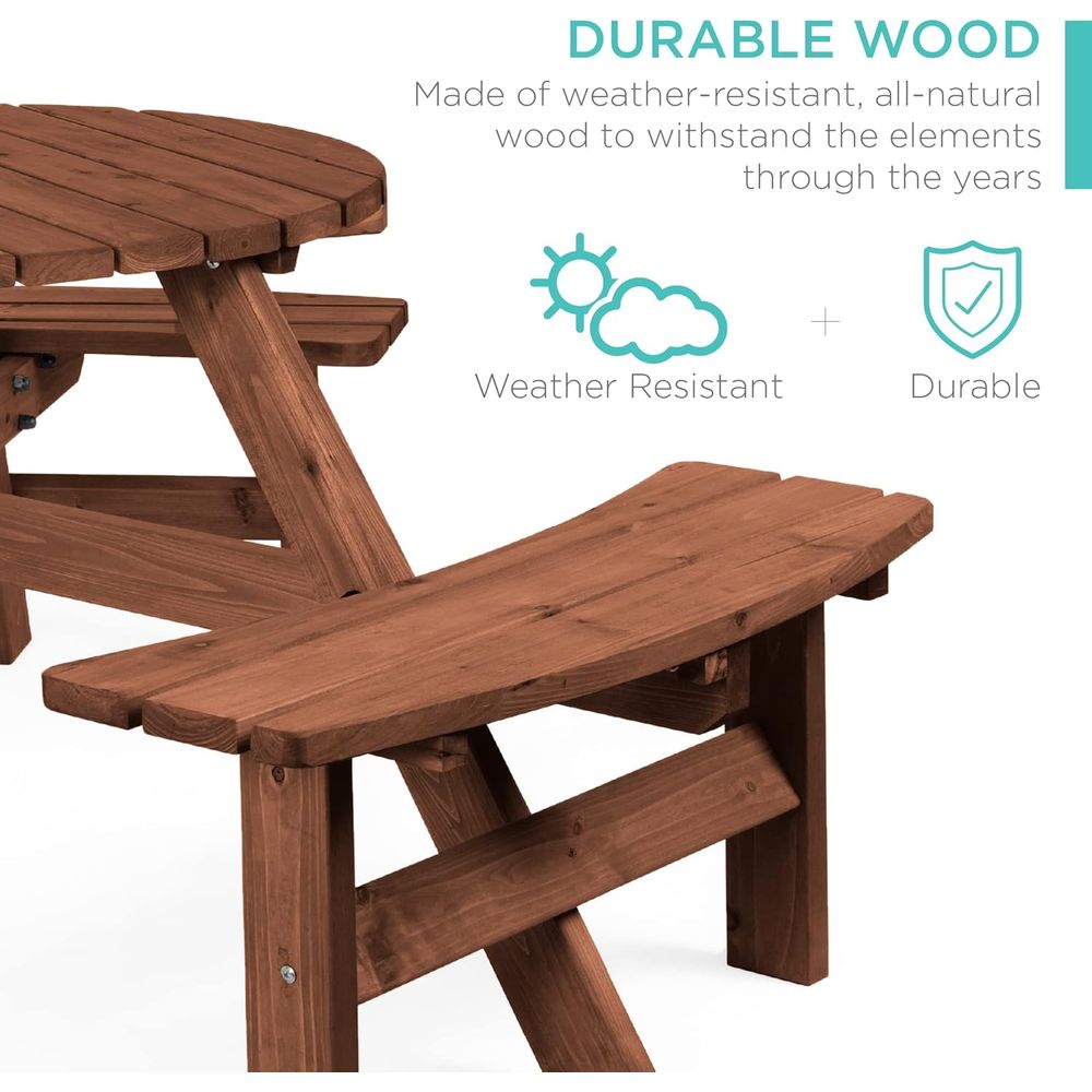 6-Person Circular Outdoor Wood - Outdoor Furniture Diy reseña y precio