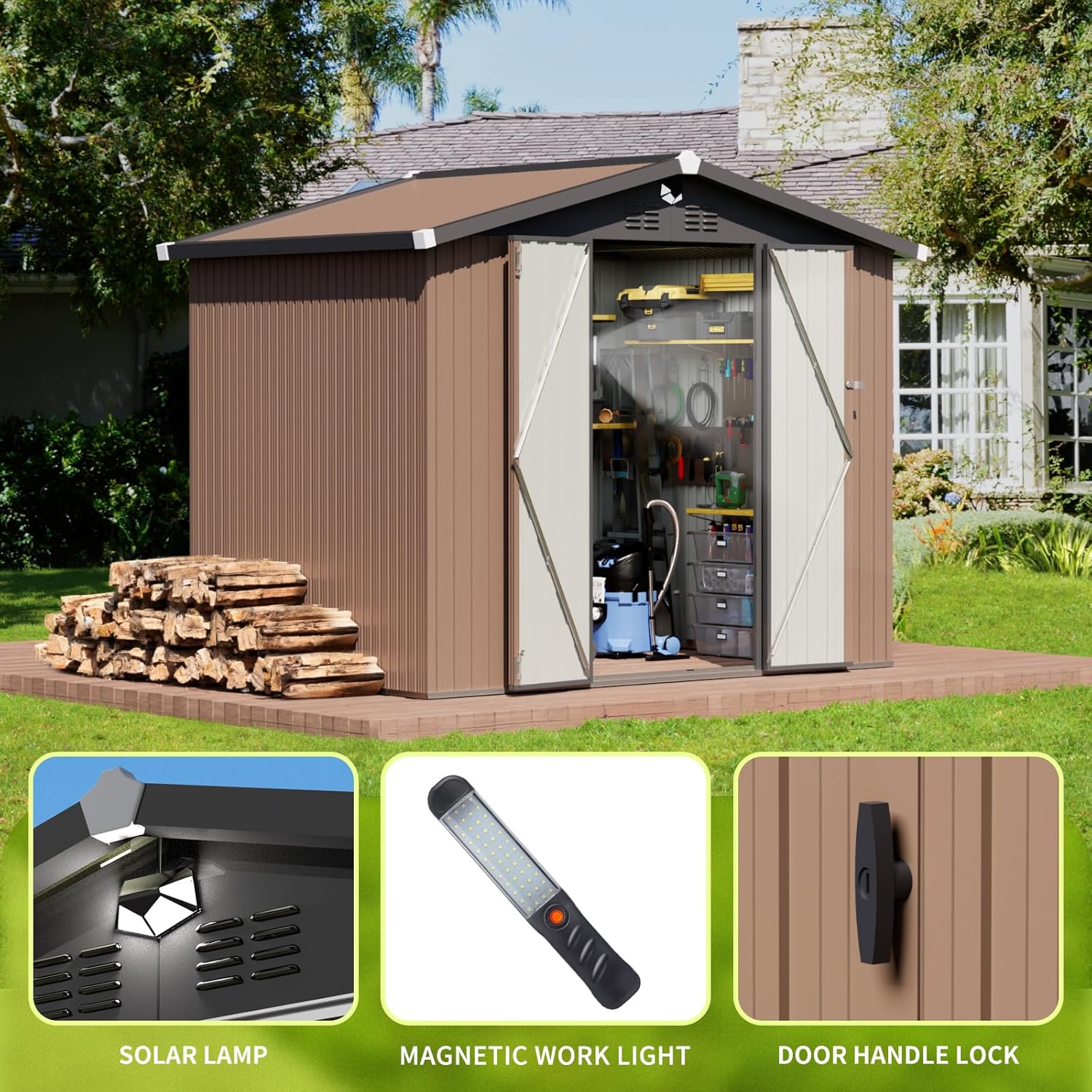 Metal Storage Shed,Outdoor Sto - Outdoor Furniture With Storage reseña y precio