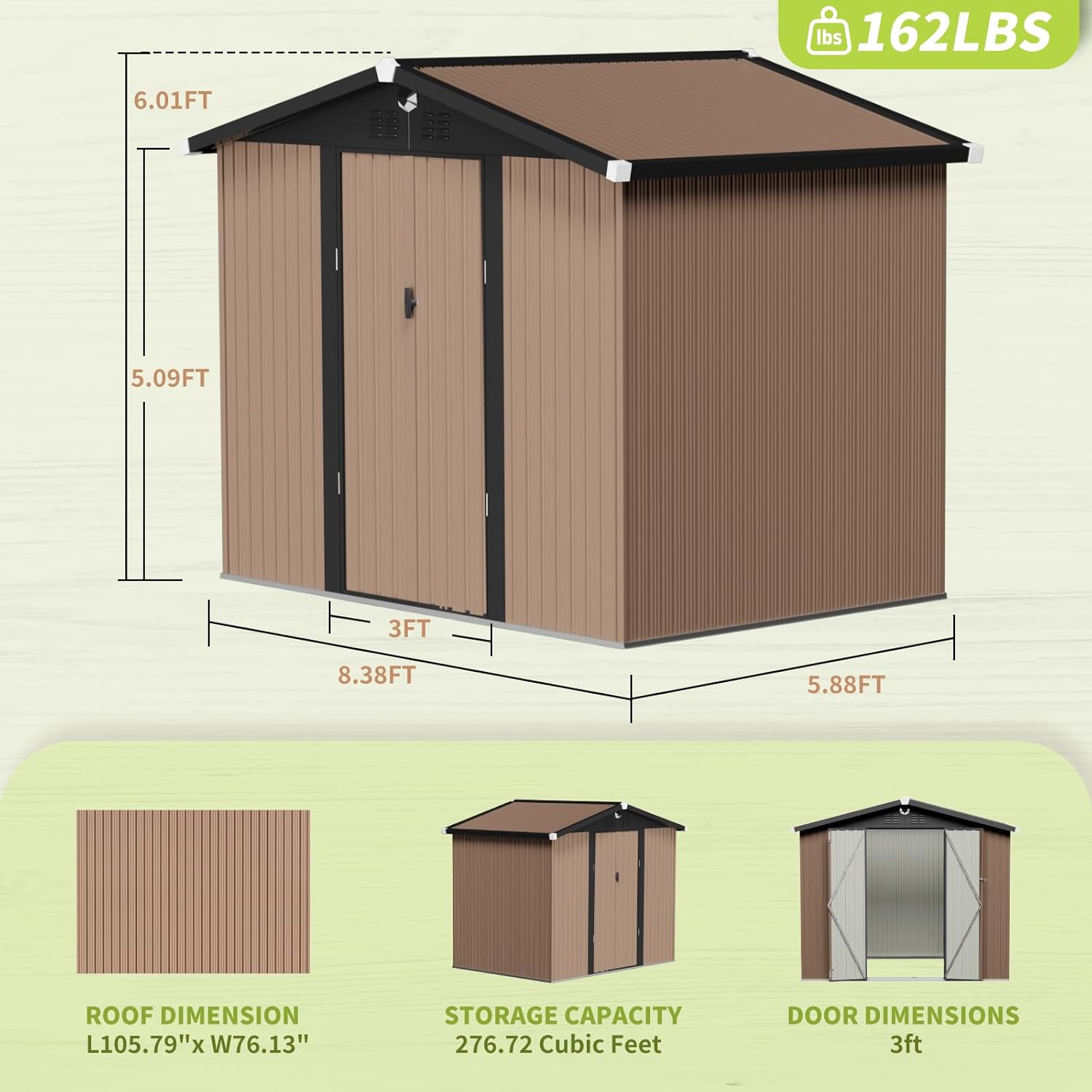 Metal Storage Shed,Outdoor Sto - Outdoor Furniture With Storage reseña y precio