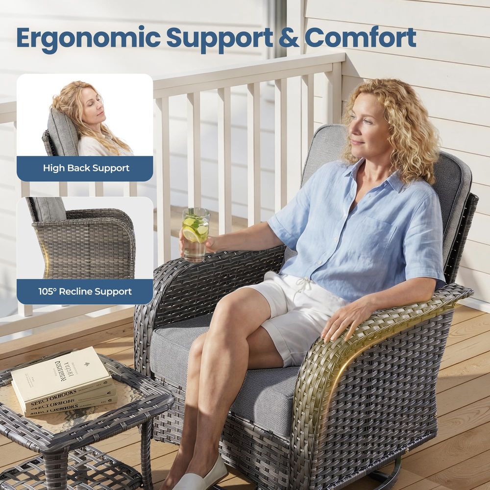 Patio Furniture Set with Swive - Outdoor Furniture Loveseat reseña y precio