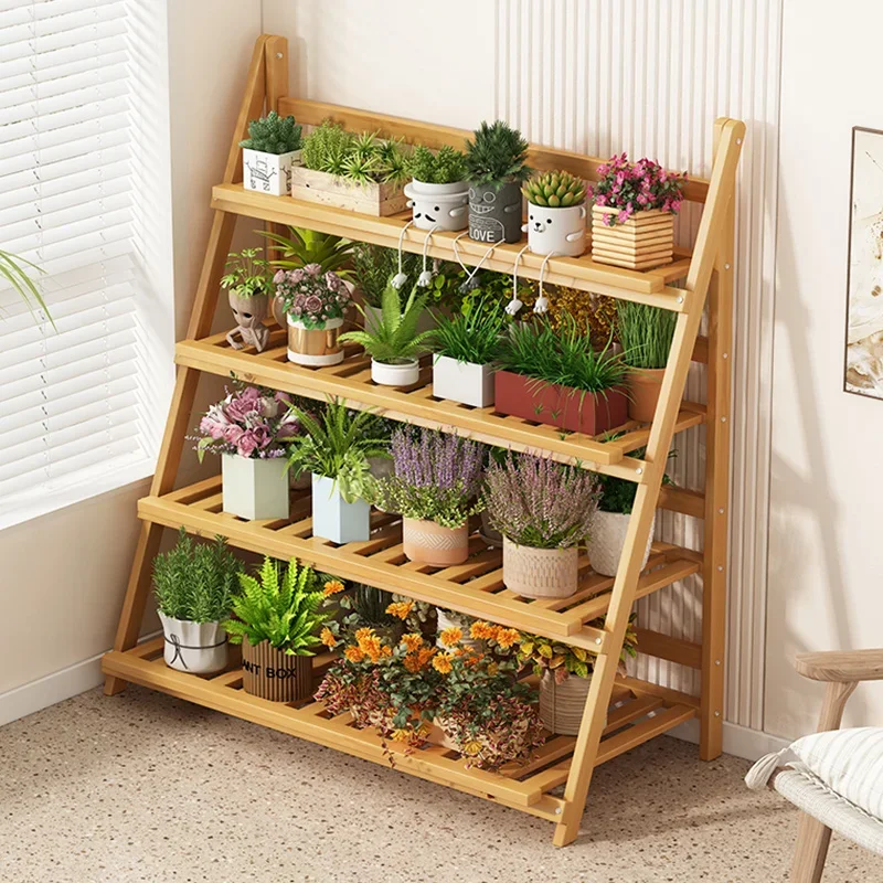 Solid Wood Flower Shelf Plant  - Outdoor Furniture Designer reseña y precio