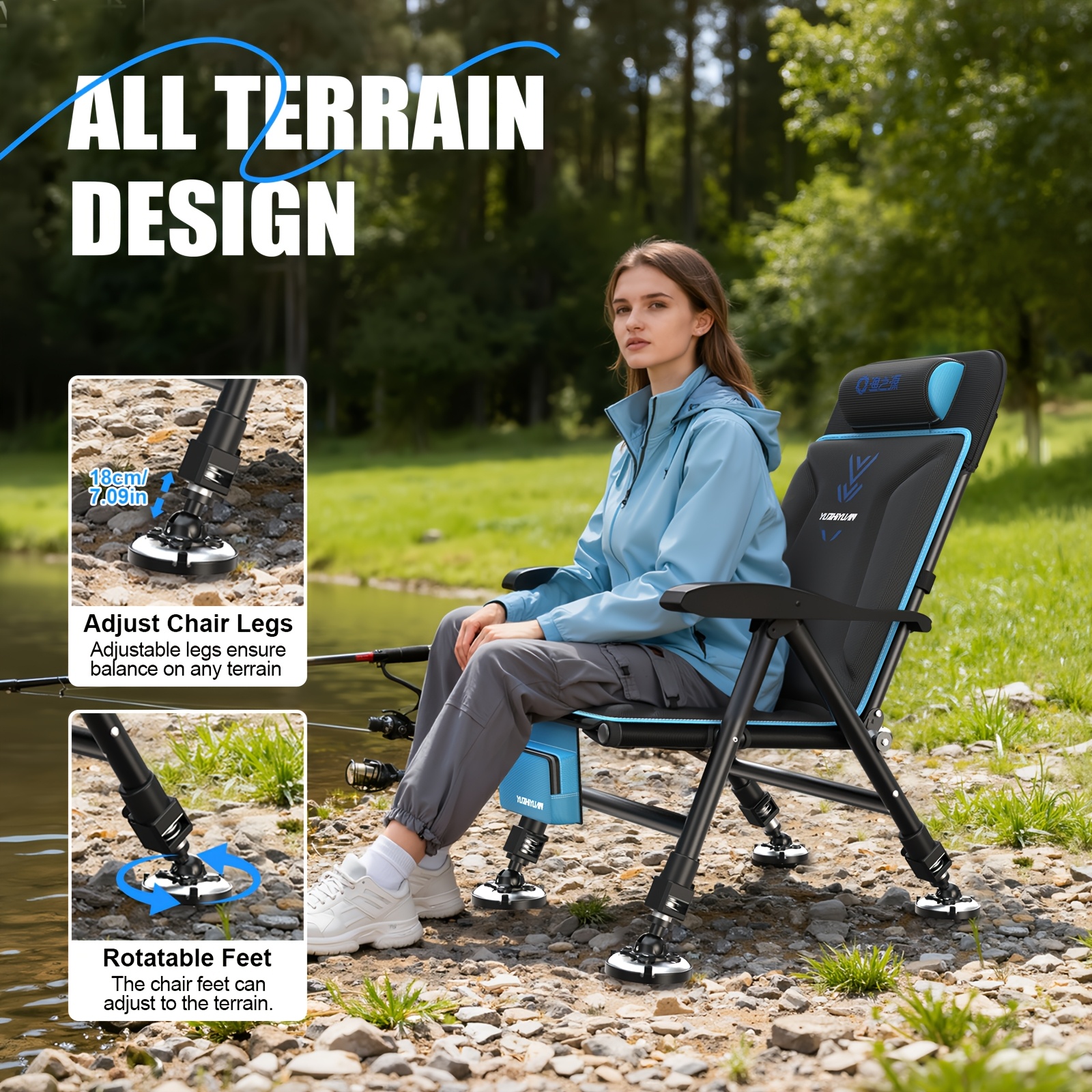 Yuzhiyuan outdoor fishing chai - Outdoor Furniture No Cushions reseña y precio