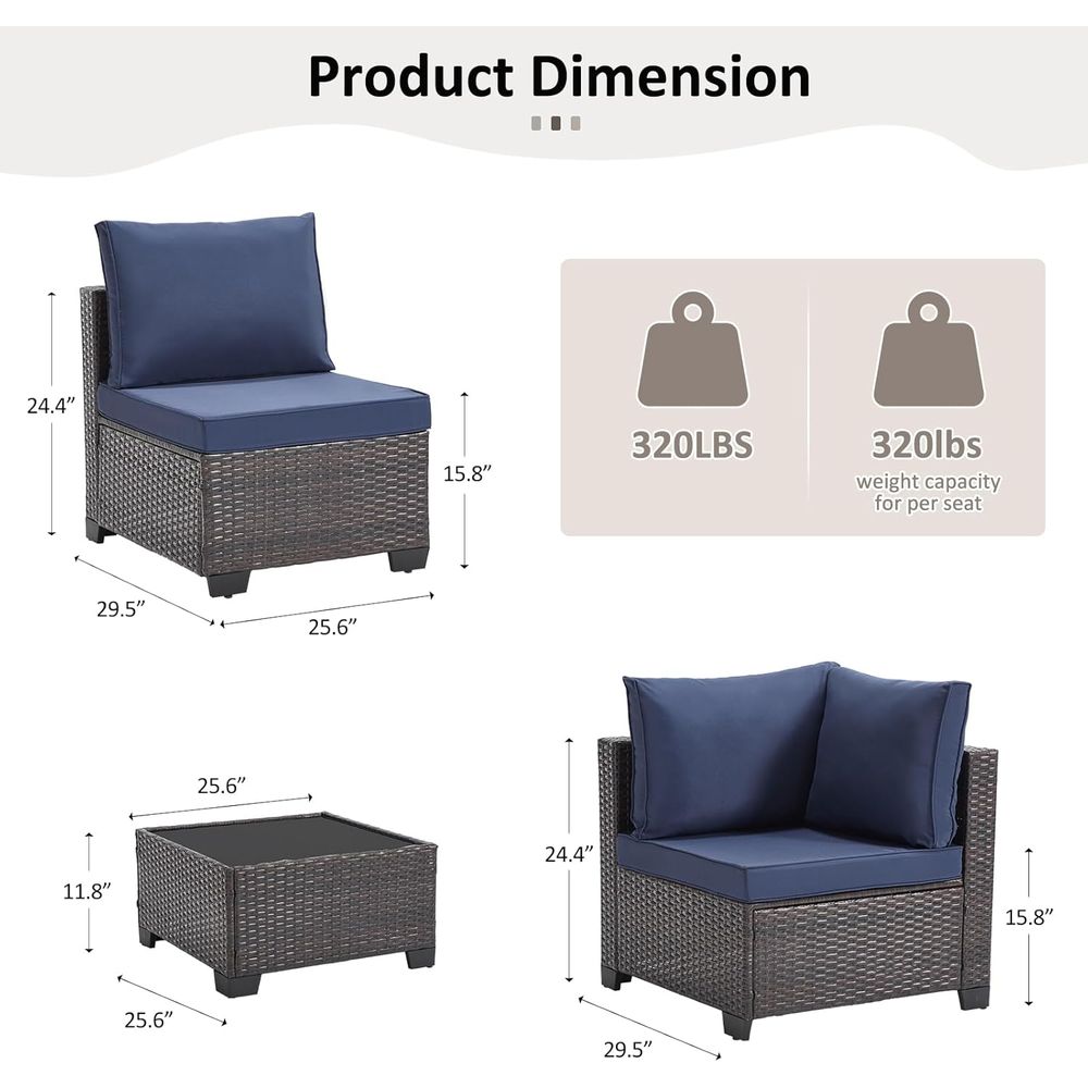 3-Piece Outdoor Wicker Patio F - Outdoor Furniture Loveseat reseña y precio