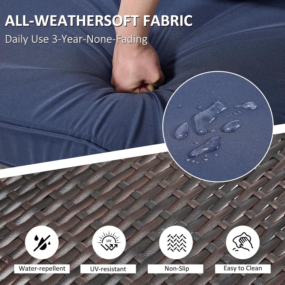 3-Piece Outdoor Wicker Patio F - Outdoor Furniture Loveseat reseña y precio
