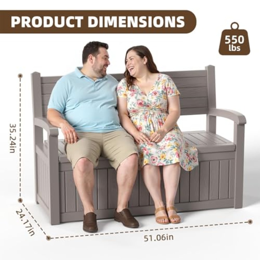 80 Gallon Outdoor Storage Benc - Outdoor Furniture No Cushions reseña y precio