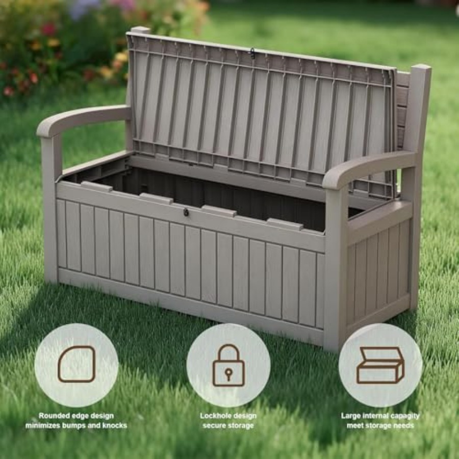 80 Gallon Outdoor Storage Benc - Outdoor Furniture No Cushions reseña y precio