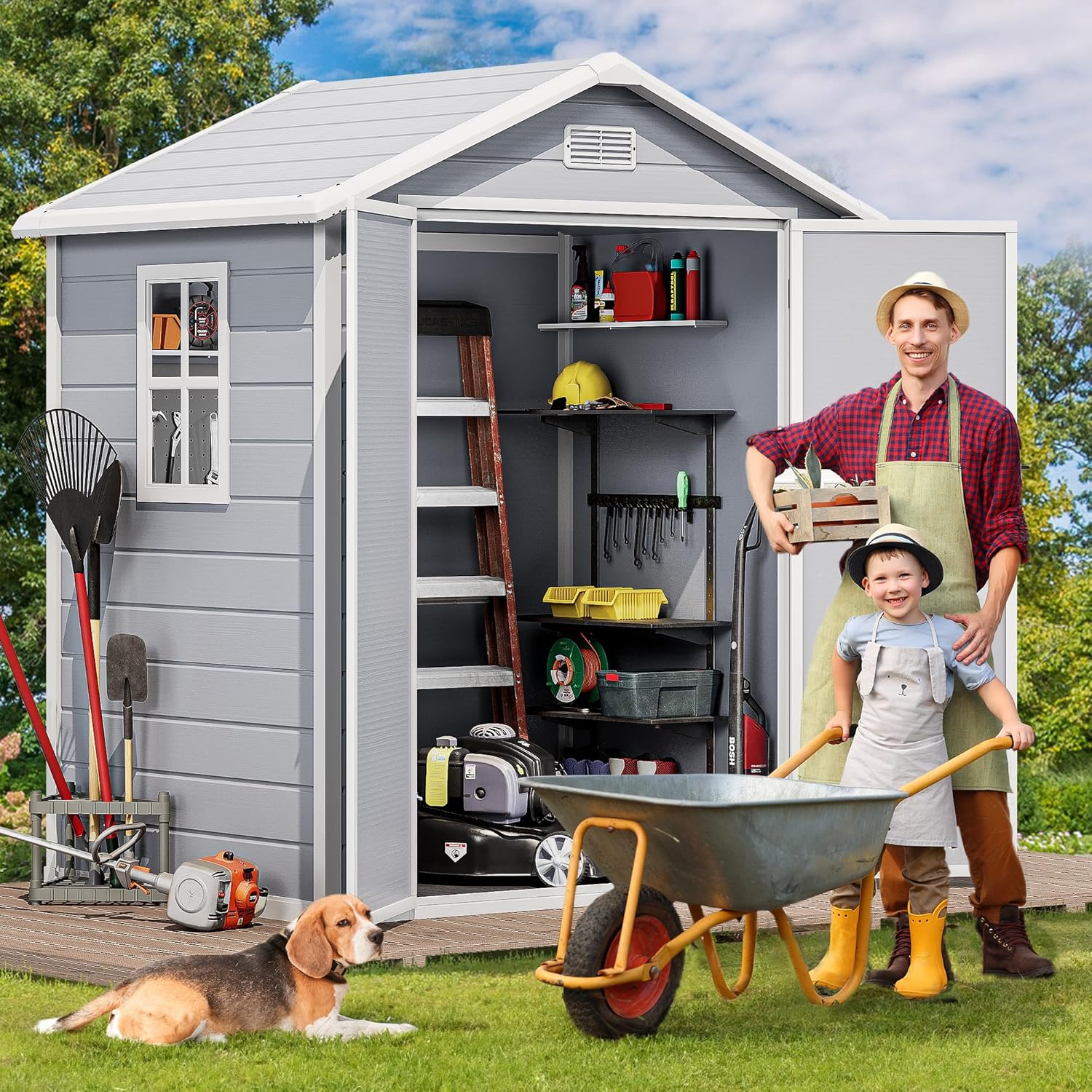 6x4.4 FT Outdoor Resin Storage - Outdoor Furniture With Storage reseña y precio