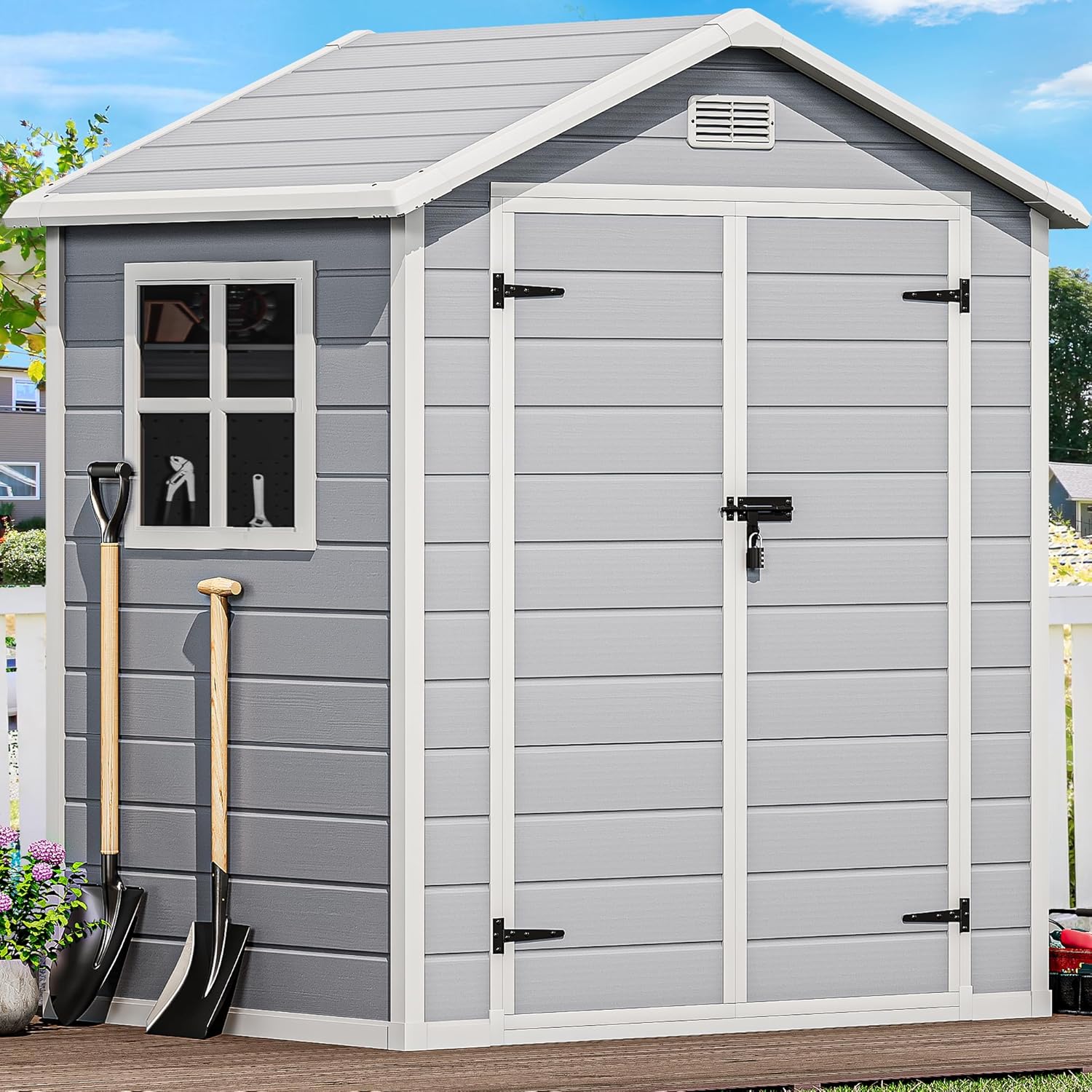 6x4.4 FT Outdoor Resin Storage - Outdoor Furniture With Storage reseña y precio