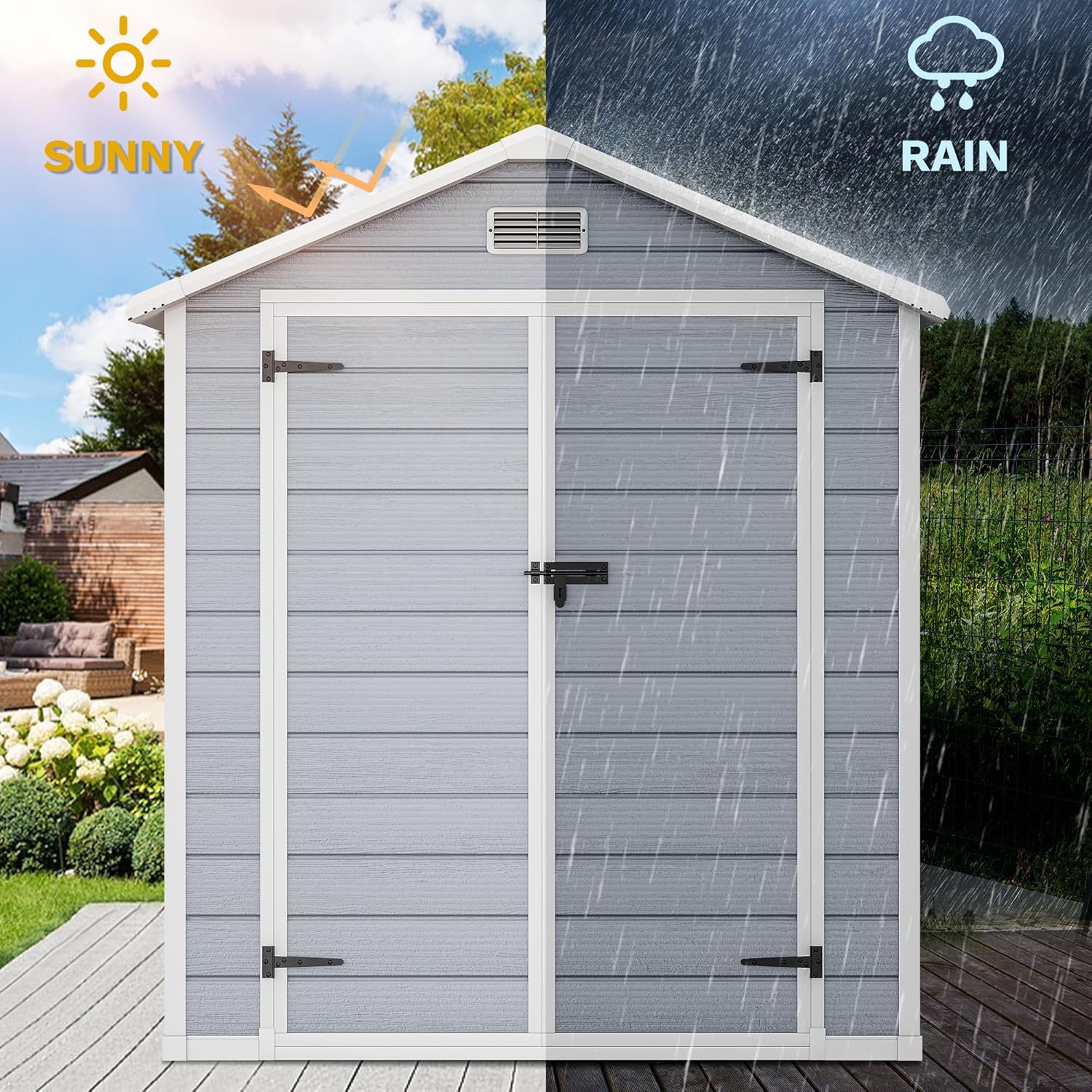 6x4.4 FT Outdoor Resin Storage - Outdoor Furniture With Storage reseña y precio