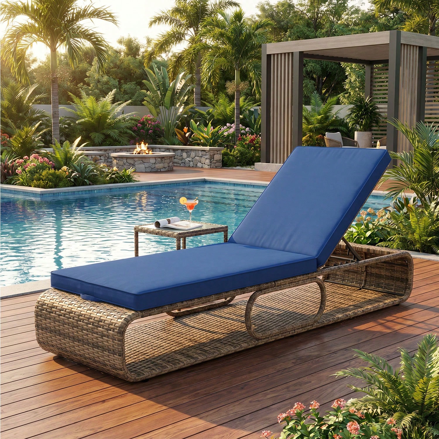 7-Level Adjustable PE Wicker P - Outdoor Furniture No Cushions reseña y precio