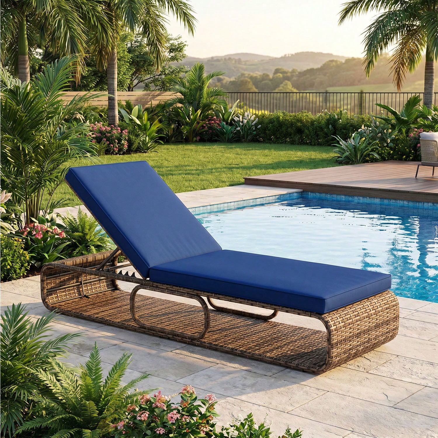 7-Level Adjustable PE Wicker P - Outdoor Furniture No Cushions reseña y precio