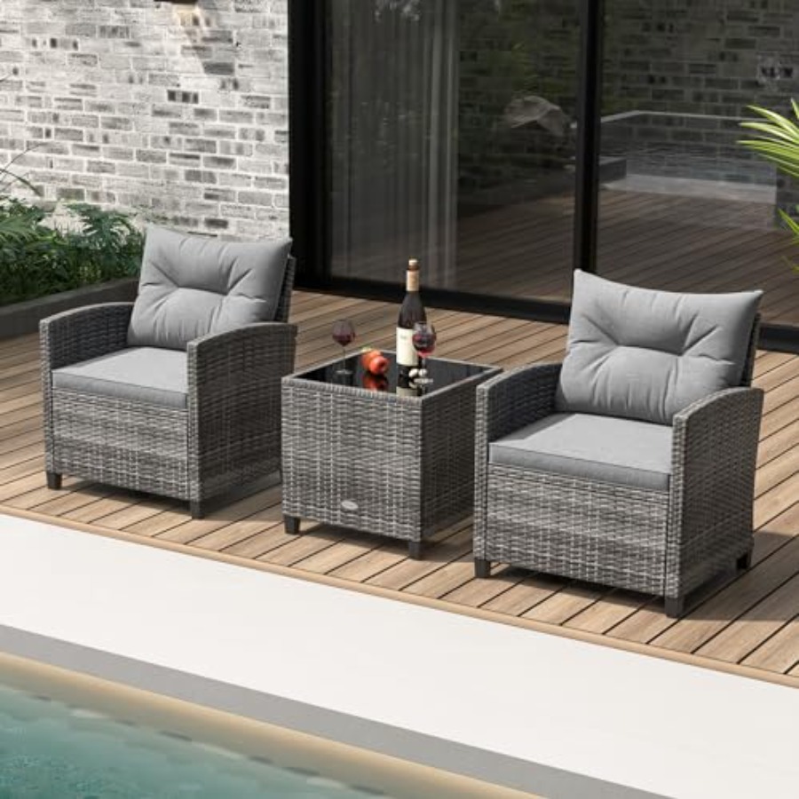 KOTEK 3 Piece Patio Furniture  - Outdoor Furniture Rattan reseña y precio